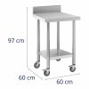 Stół ze stali nierdzewnej na kółkach - 60 x 60 cm - 120 kg ROYAL CATERING 10012813 RCAT-60/60-WS